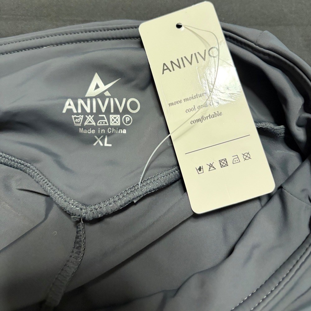 ANIVIVO Cycling Leggings XL NWT Padded Bike Pants Black High Waist Pockets - Picture 2 of 7